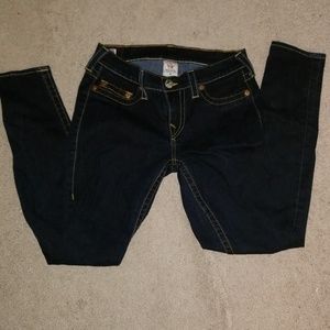 Low Rise True Religion Dark Wash Jeggings